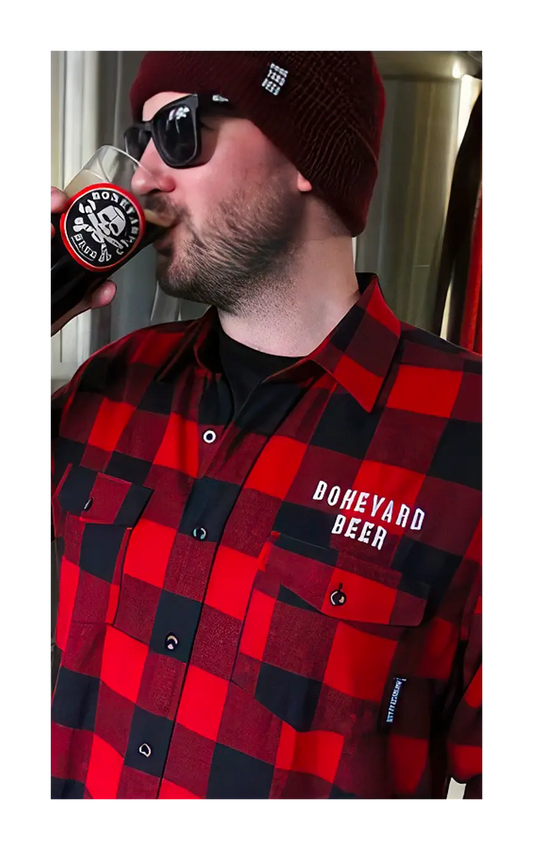 A photograph of the men's flannel shirt.